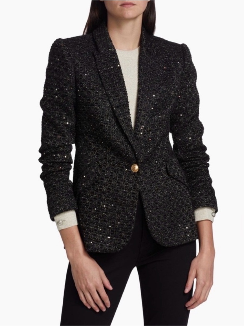 Lagence 🖤 Chamberlain Sequin Tweed Blazer - Picture 7 of 12